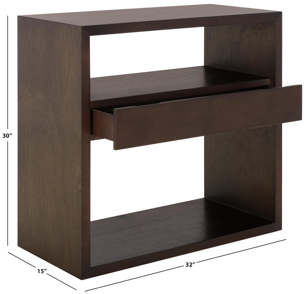Dark Oak 2-Shelf 1-Drawer Console Table A1472