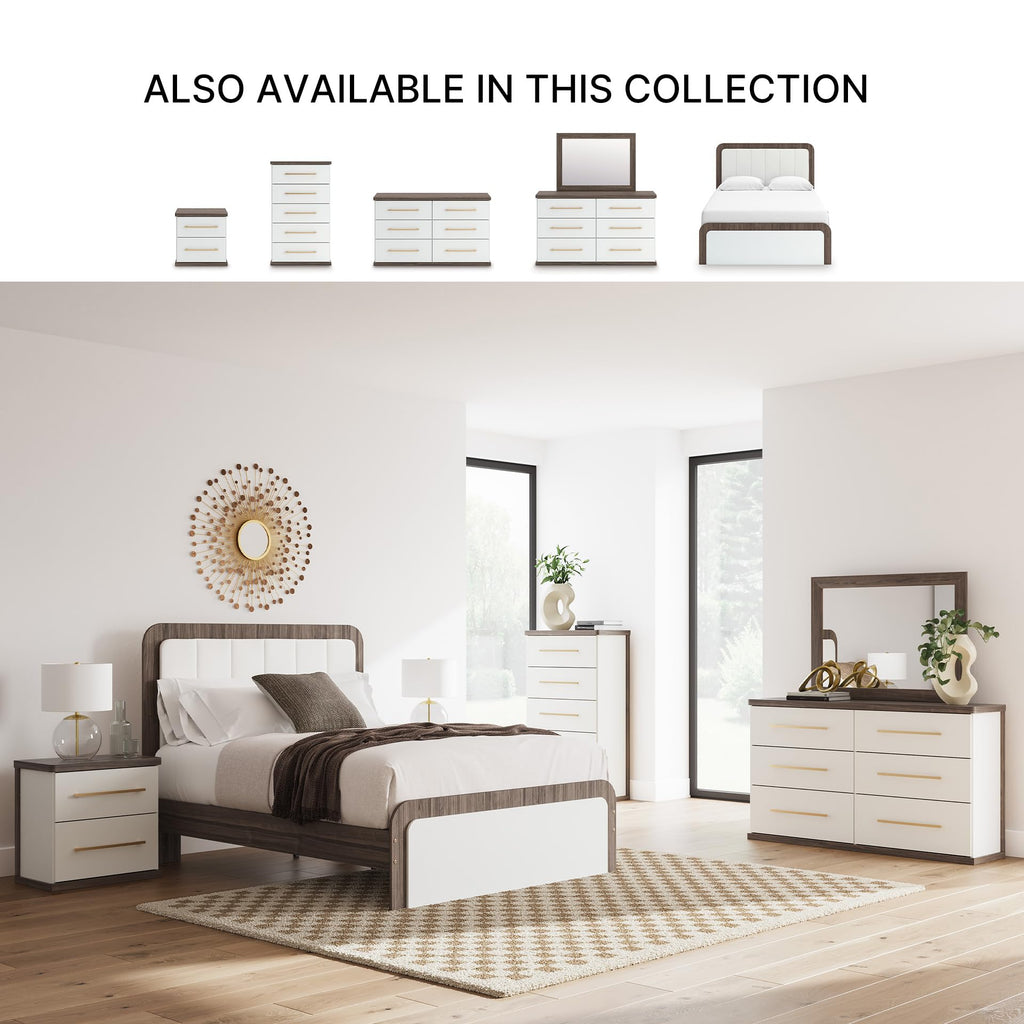 Contemporary 5-Drawer Chest with Walnut Finish F634