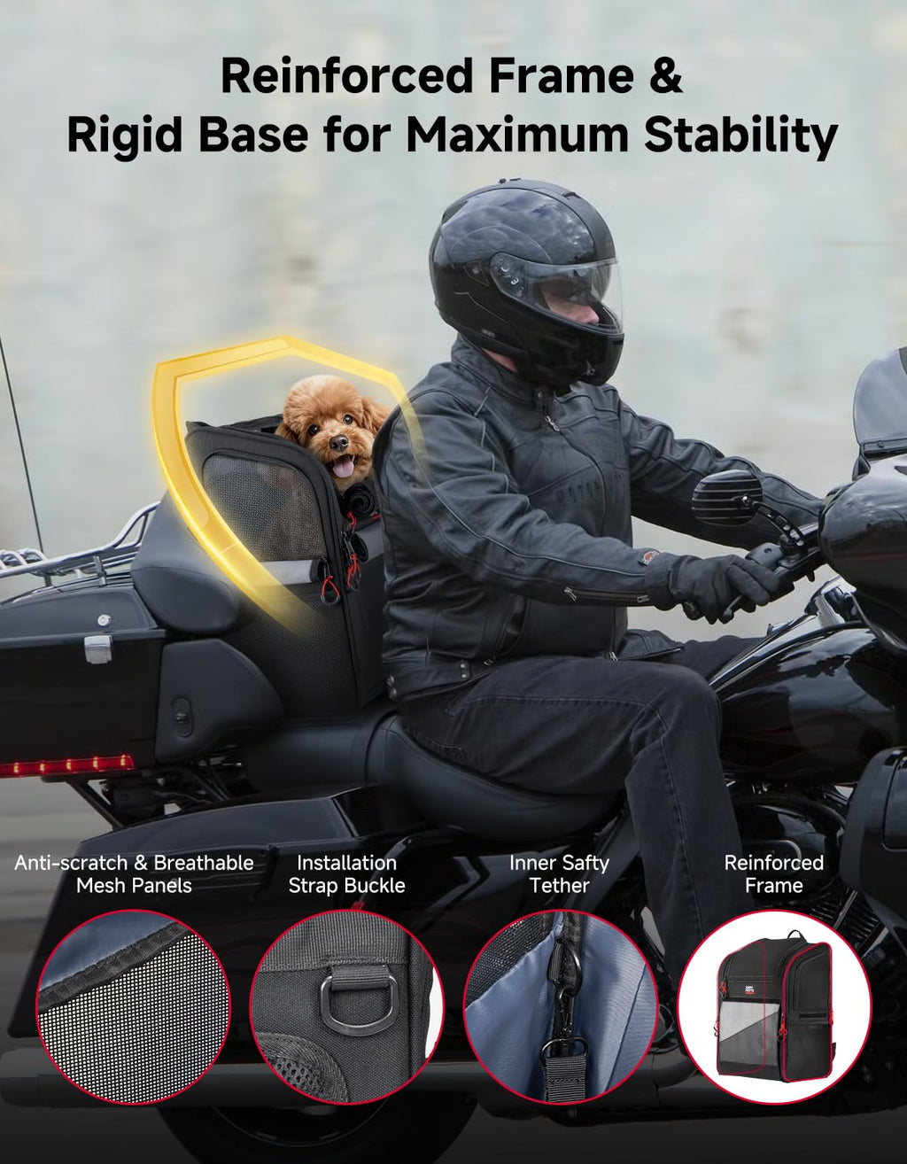 Expandable Motorcycle Dog Carrier U8649