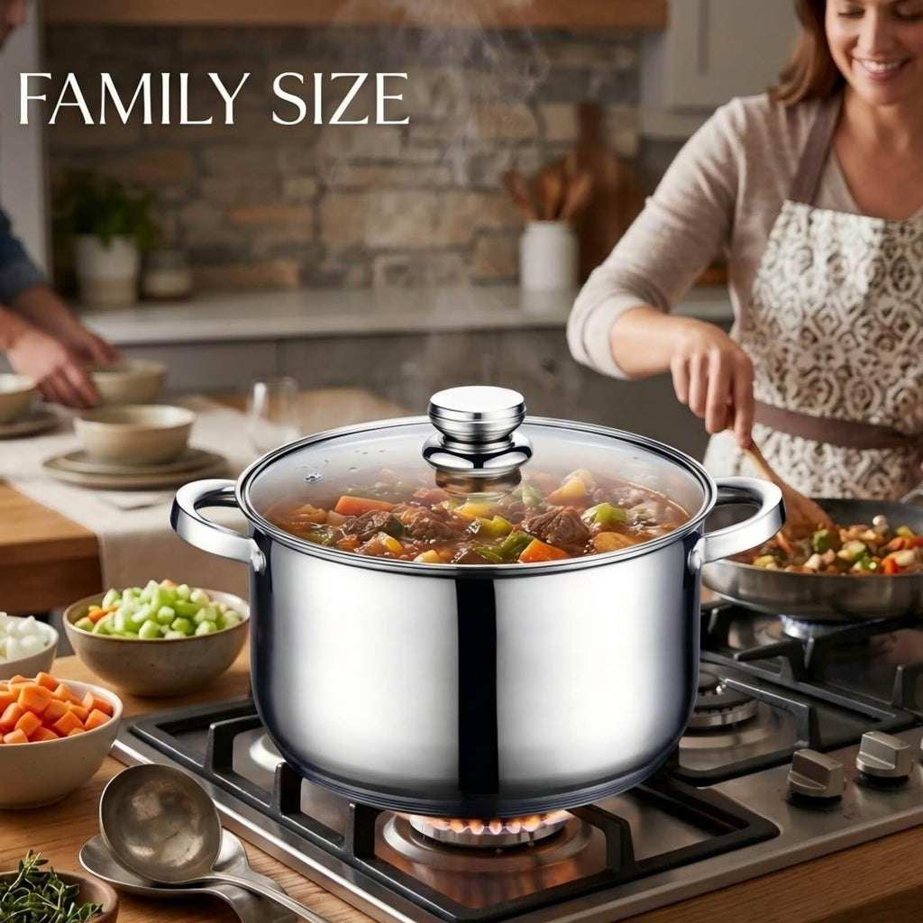 10 Quart Stainless Steel Stock Pot with Lid J189