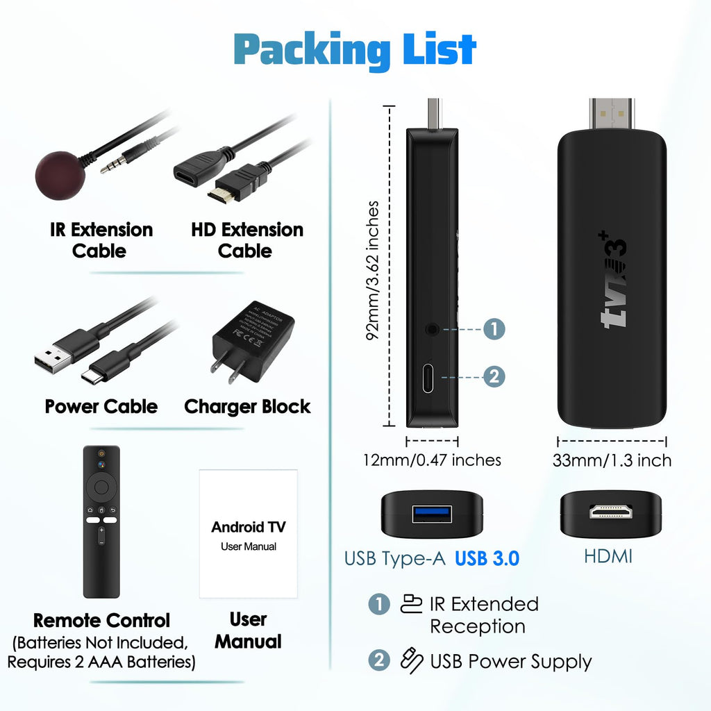Android 14.0 TV Stick 2GB RAM 16GB ROM 4K WiFi 6 X7630