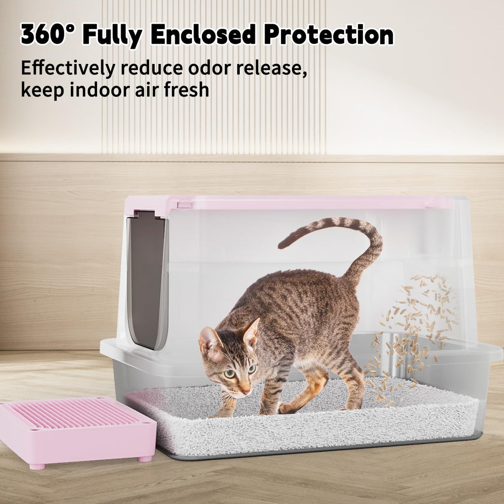 Stainless Enclosed High-Sided Covered Litter Box U958732