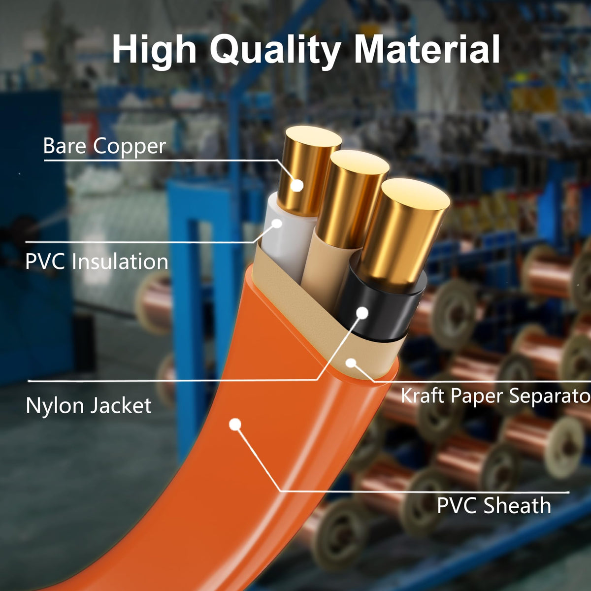 Orange 50FT Non-Metallic Sheathed Cable A54722