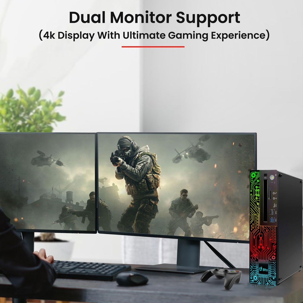 RGB Gaming Desktop PC Intel i5 16GB Ram 512GB SSD GeForce GT 1030 Windows 11 Pro N56108