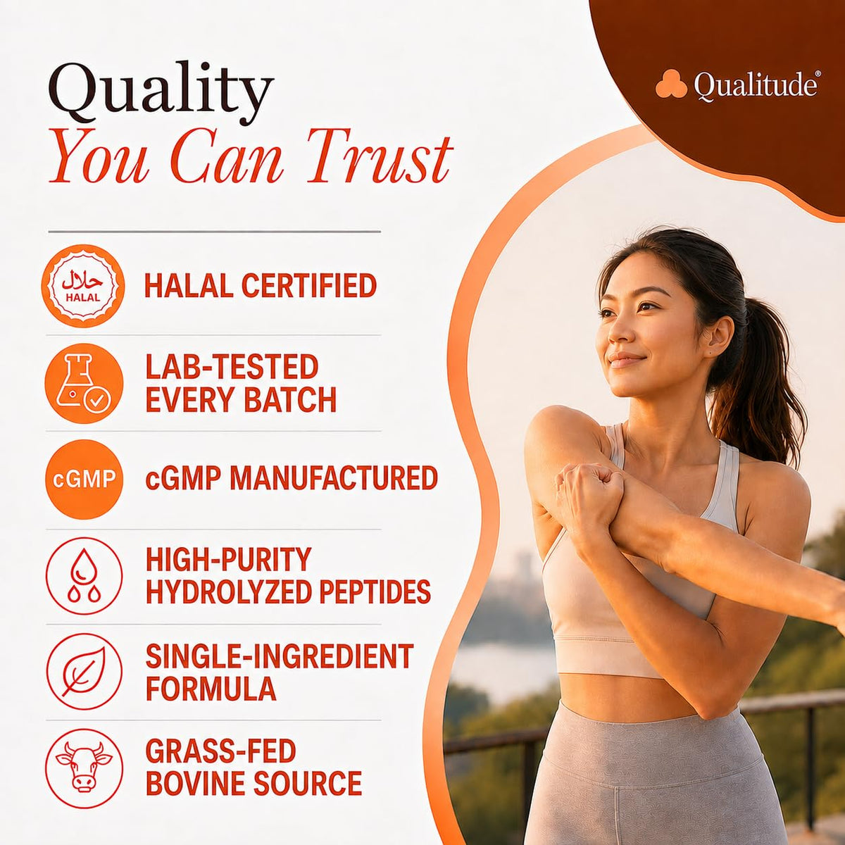 Halal Collagen Peptides Powder Grass-Fed Bovine Type I & III V3955