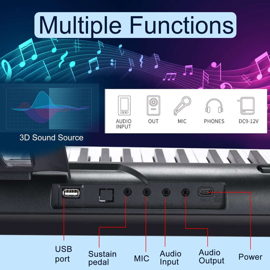 88 Key Semi Weighted Digital Piano with Stand U340198