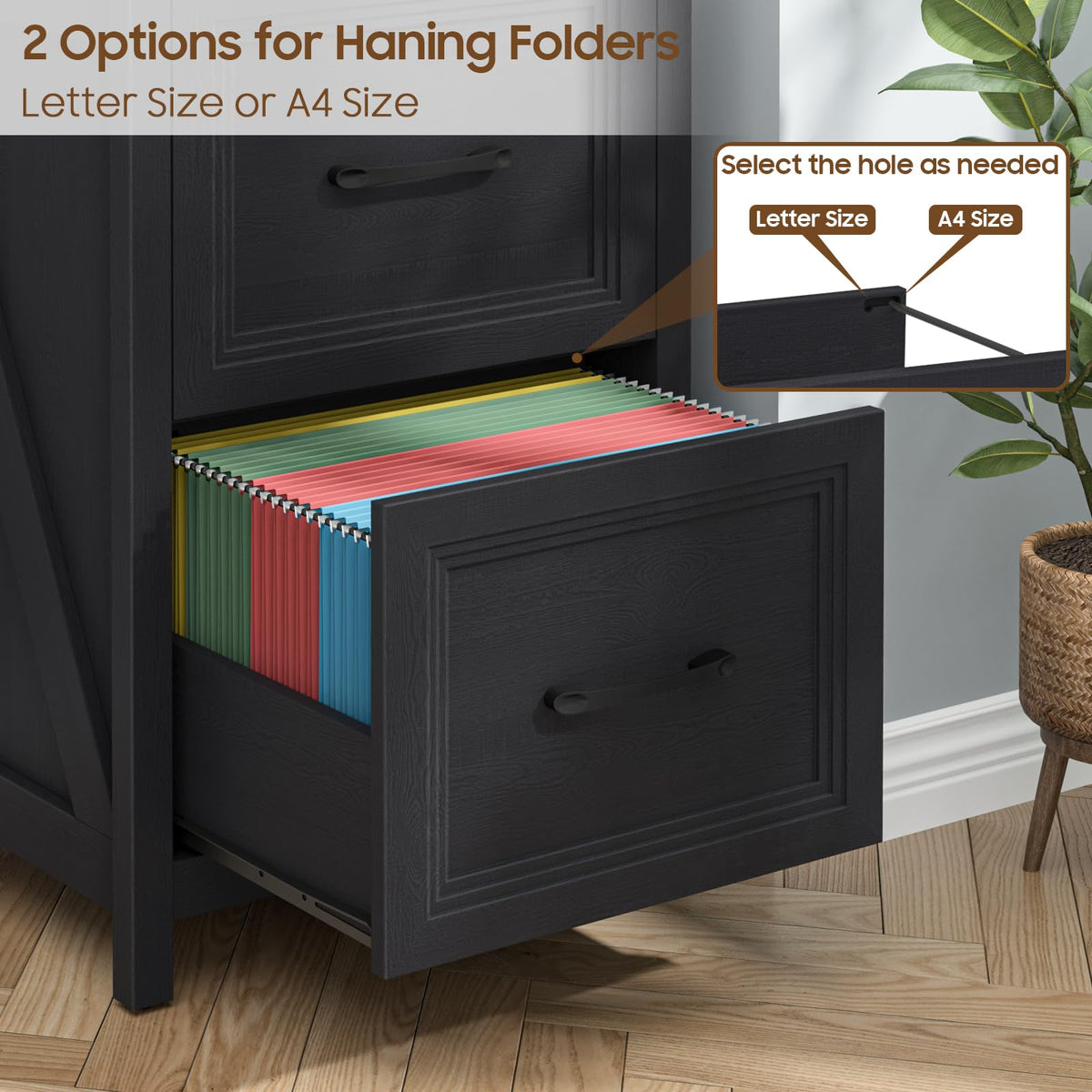2 Drawer Wood File Cabinet O493