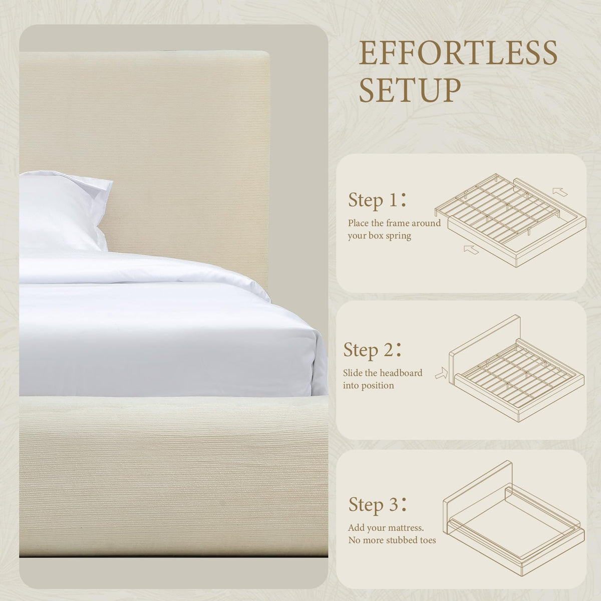 Queen Size Upholstered Bed Frame T8460