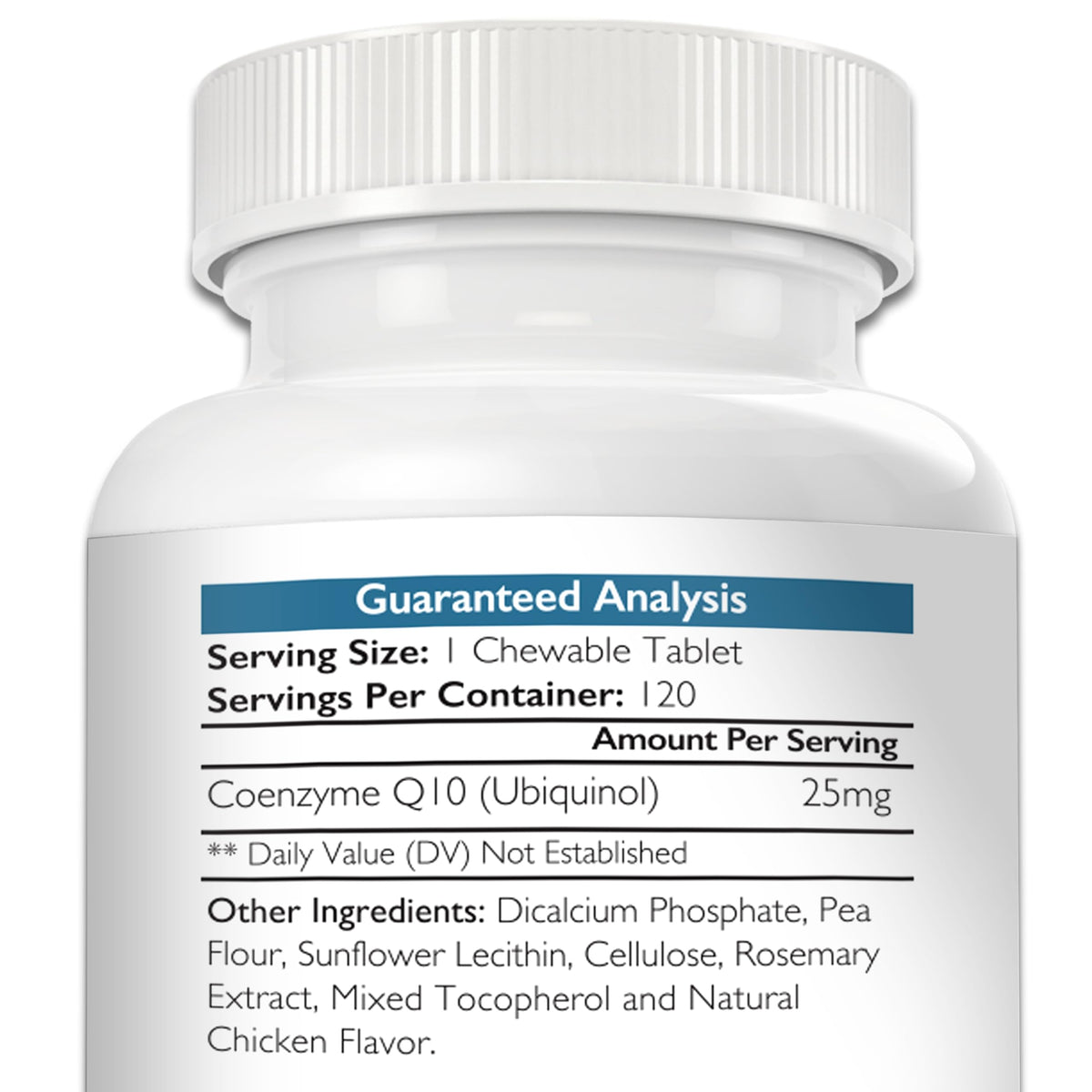 Coenzyme Q10 for Dogs Grain-Free Supplement, 120 Chewable Tablets D642