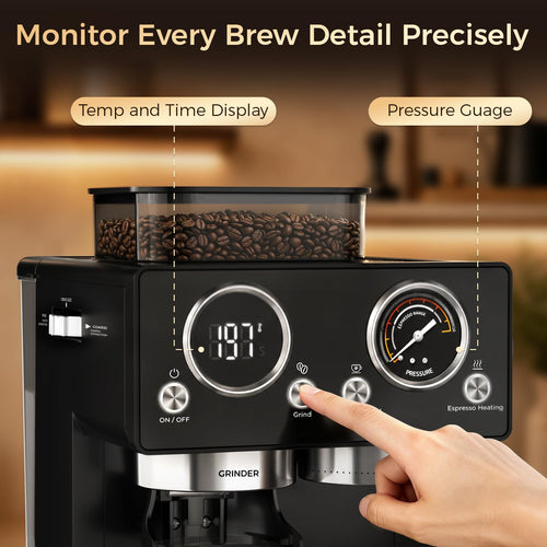 20Bar Espresso Machine with Conical Burr Grinder M1968