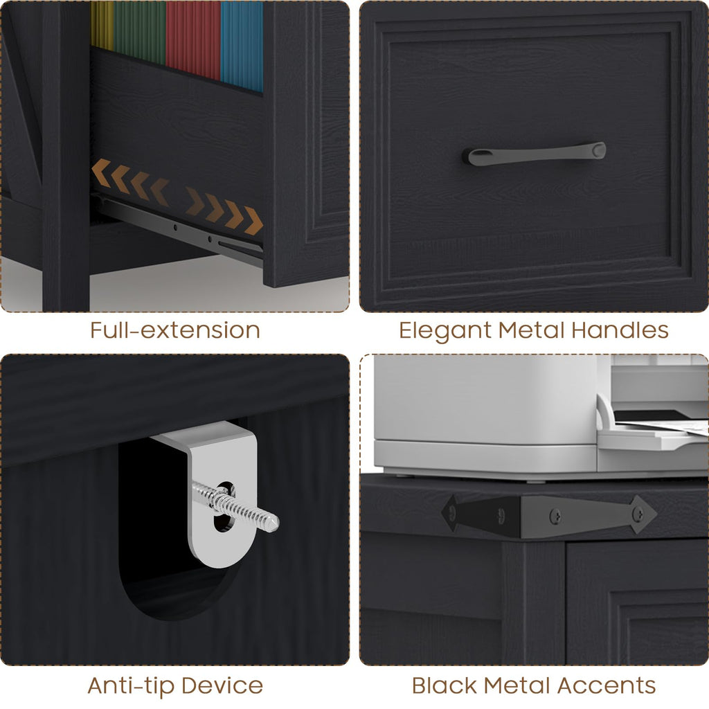 2 Drawer Wood File Cabinet O493