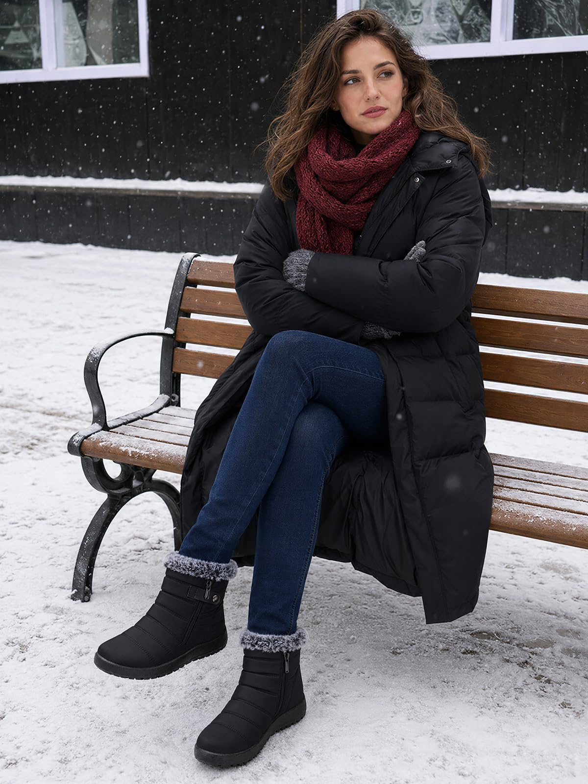 Winter Boots for Women Waterproof Non Slip I328304