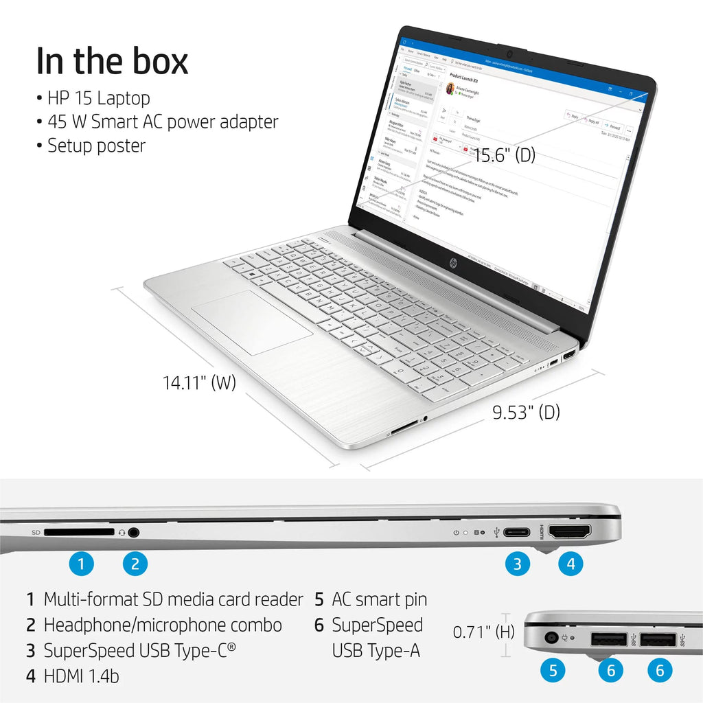 15.6" FHD Windows 11 Pro Laptop, Intel Core i5, 16GB RAM 256GB SSD C67098