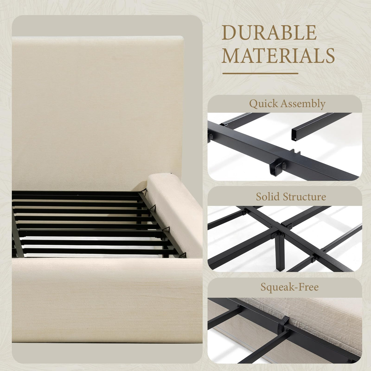 Queen Size Upholstered Bed Frame T8460