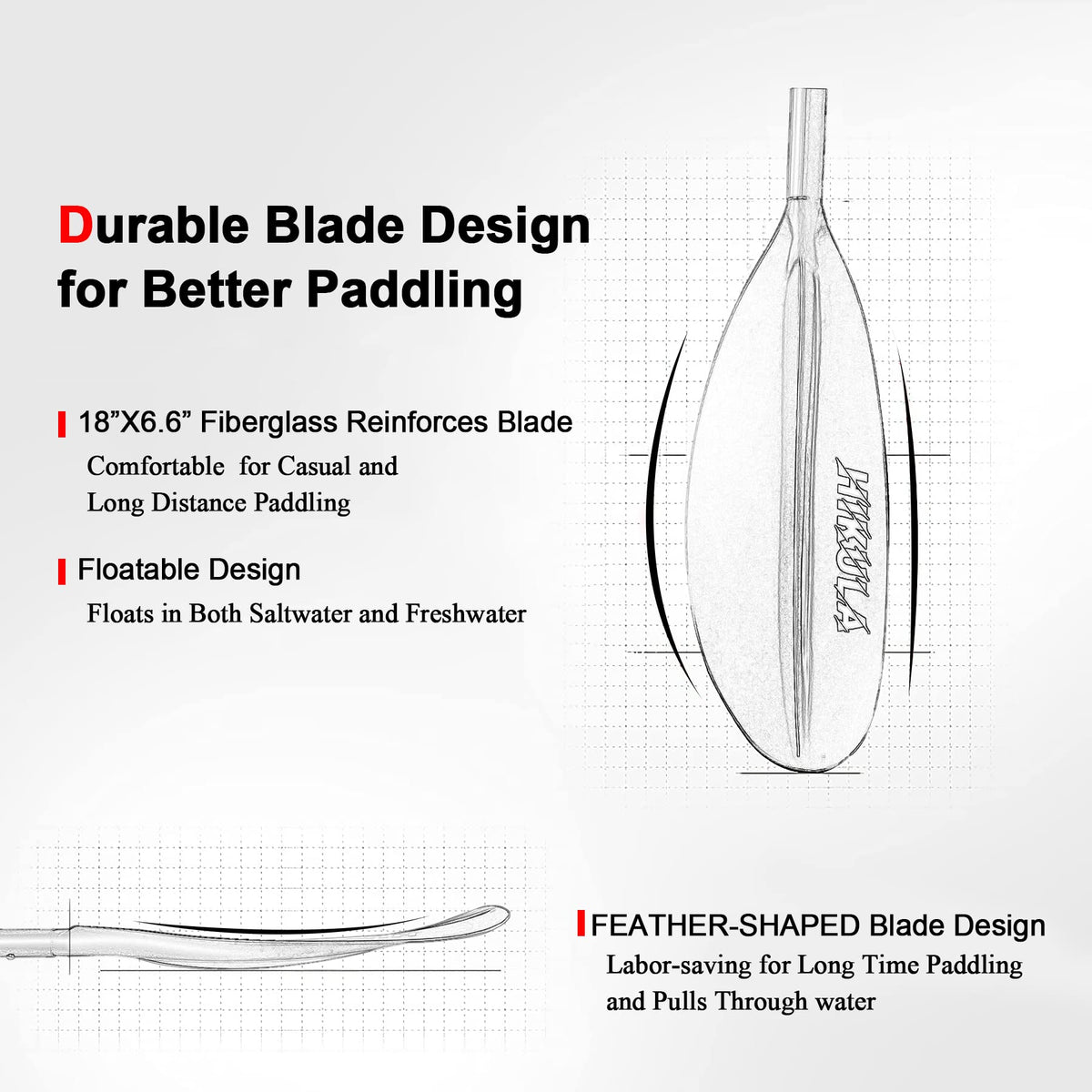 4 Piece Aluminum PP Floating Kayak Paddle I67282