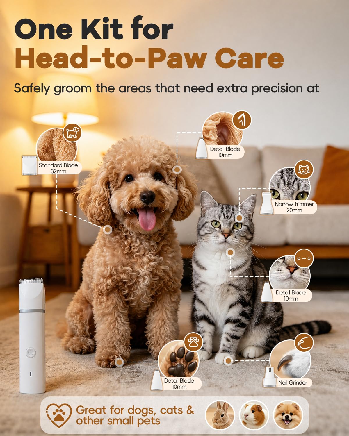4 in 1 Dog Clippers Grooming Kit with Paw Hair Trimmer X23020
