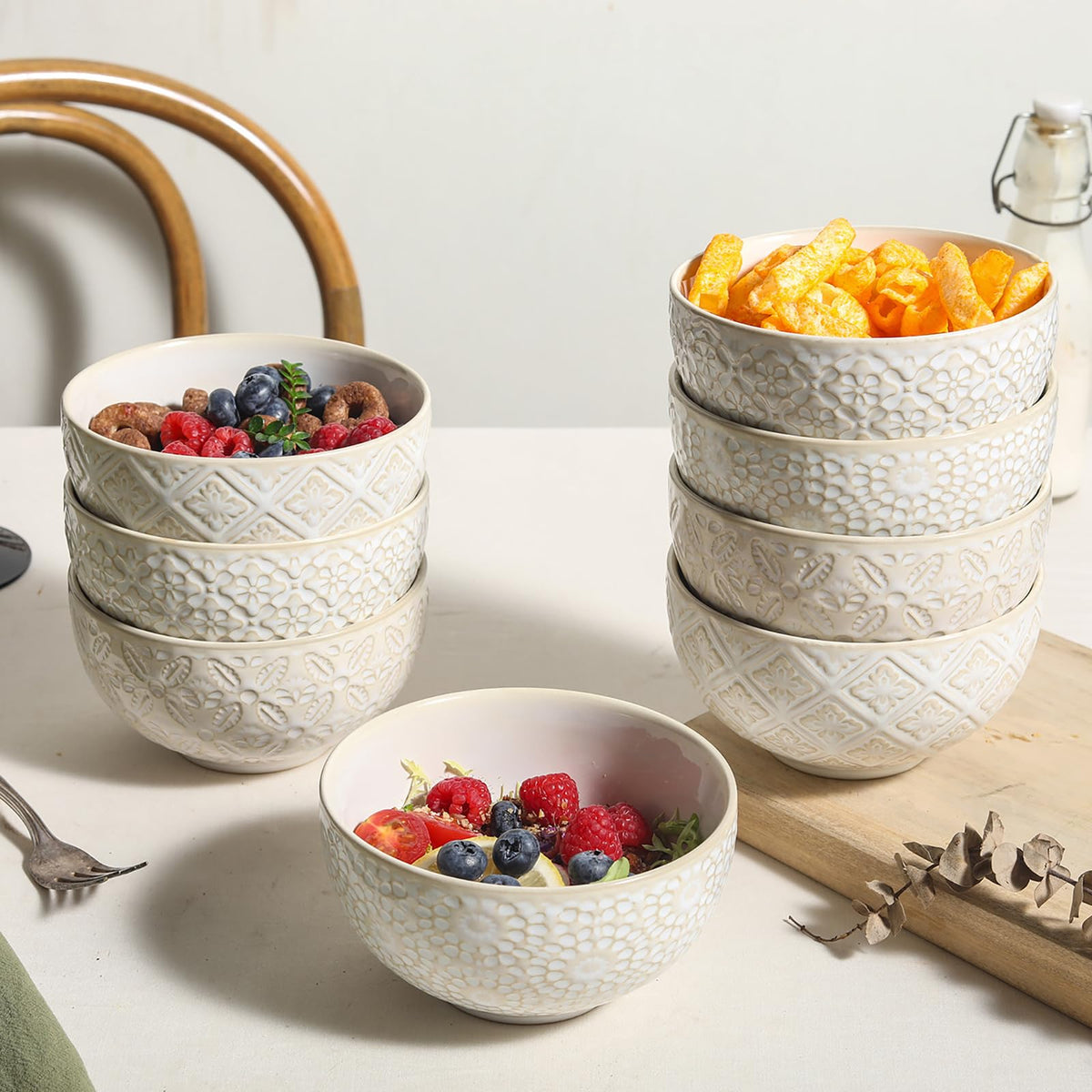 26 Oz Ceramic Soup Bowls Set of 4, 6 inch L7376