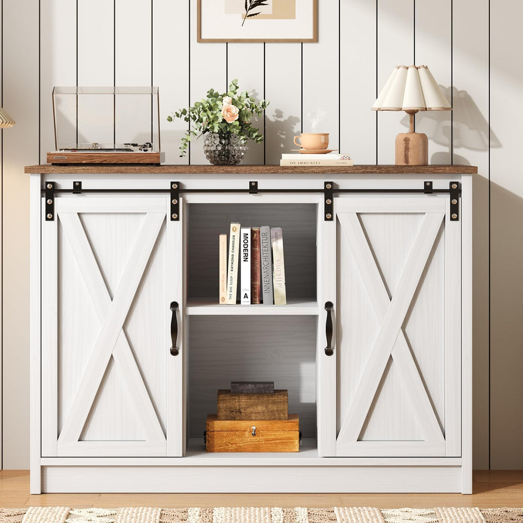 White 42 Inch Coffee Bar Cabinet S82248