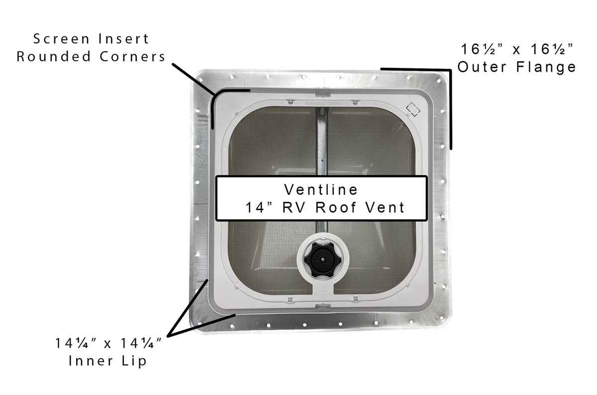 Non Powered RV Roof Vent White Lid V363