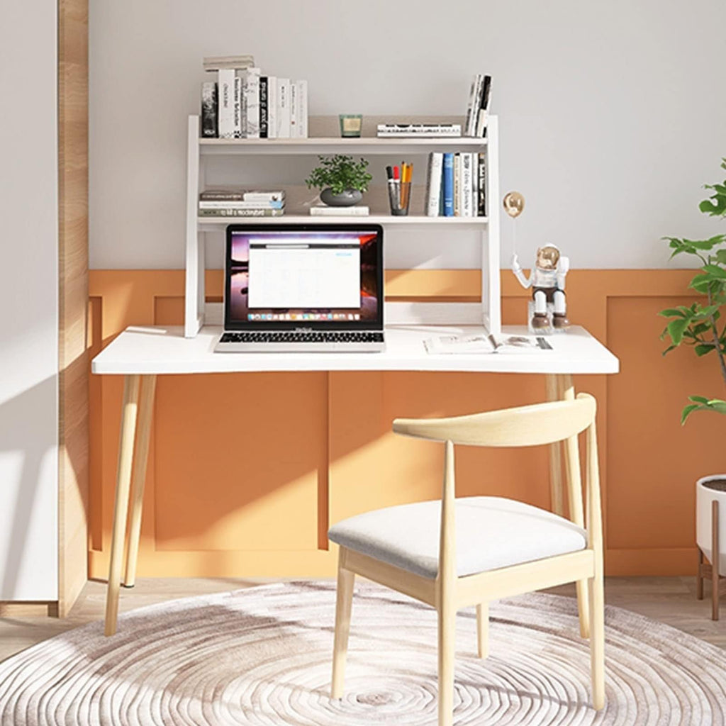 White 2-Tier Wood Desktop Bookshelf V8767