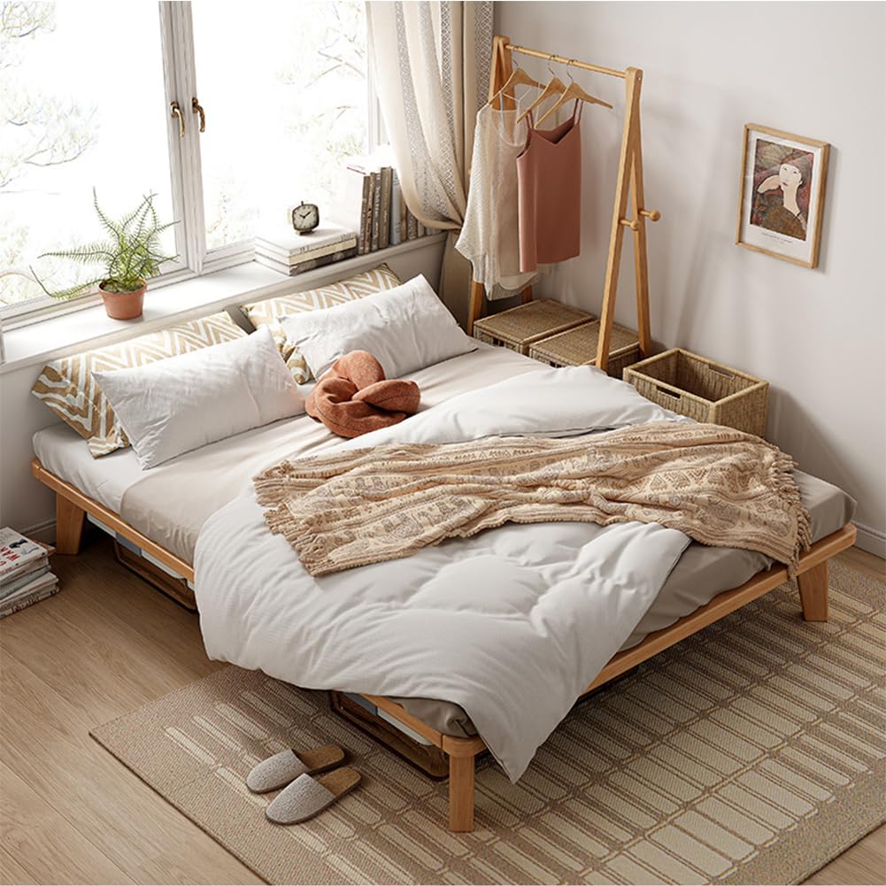 California-King Wood Platform Bed Frame A7148