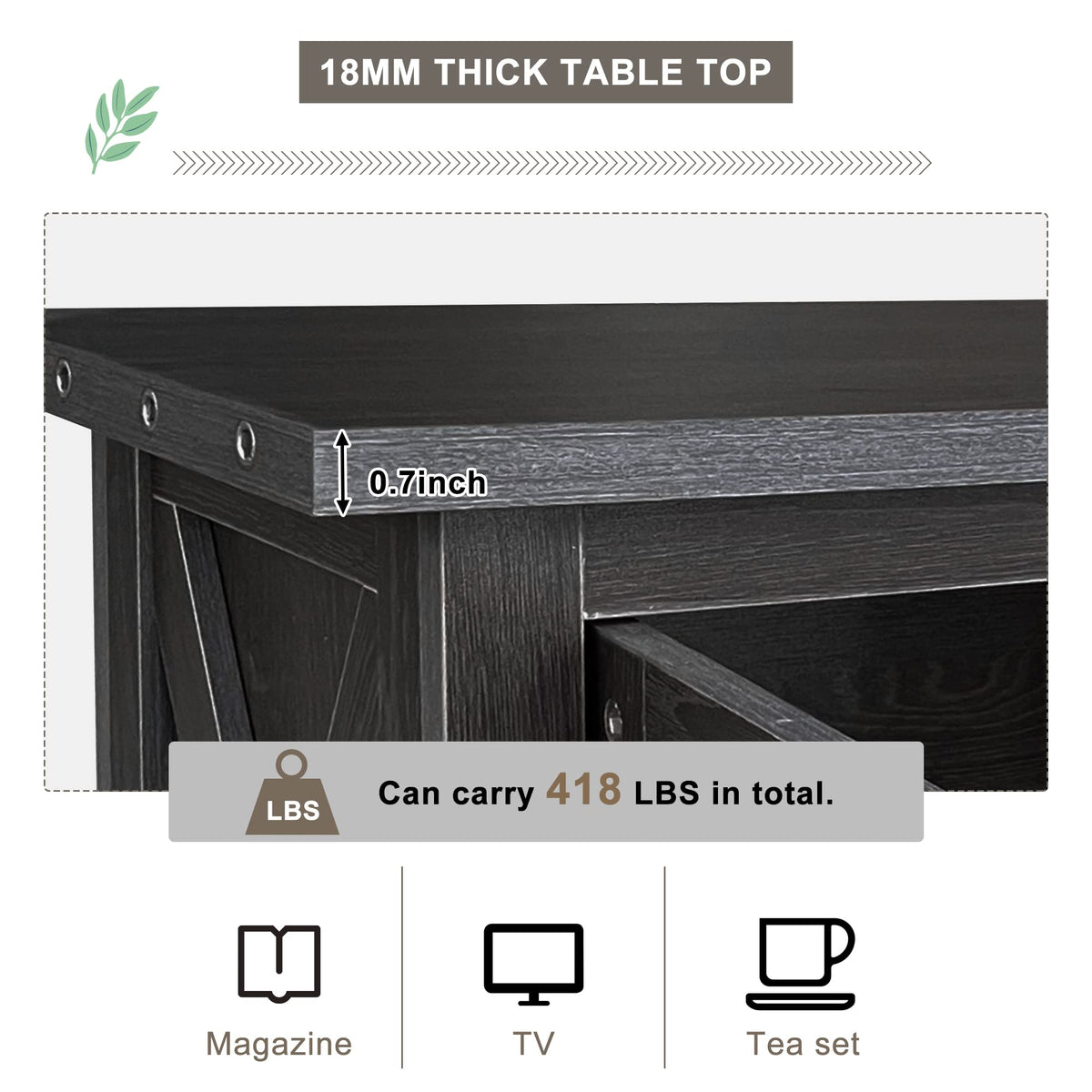Espresso Particleboard TV Stand with Two Drawers K7515