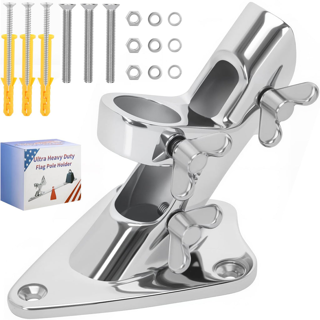 316 Stainless Steel Flag Pole Holder, 2 Position 1 in X86113