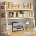 White 2-Tier Wood Desktop Bookshelf V8767