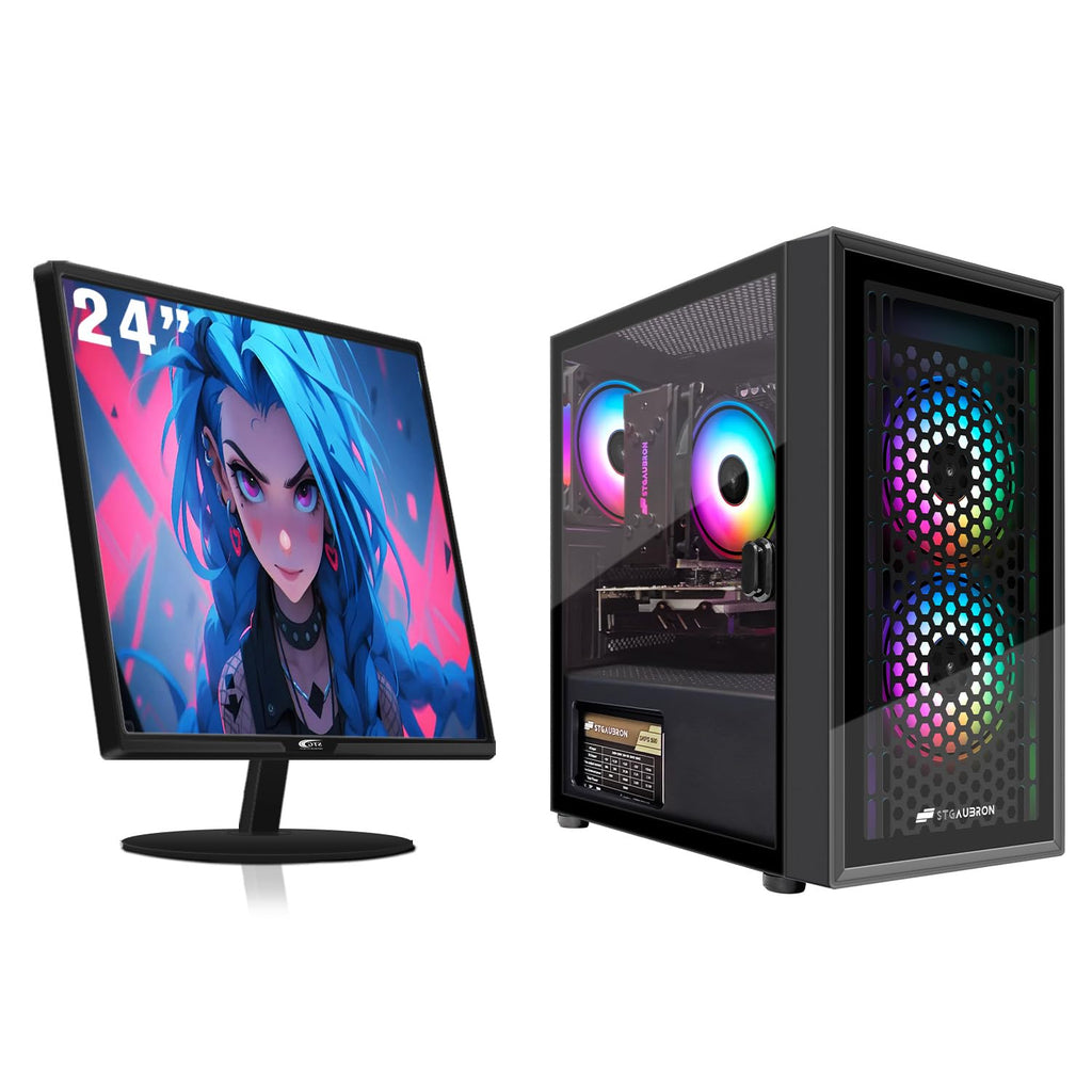Gaming PC Bundle with 24Inch FHD LED Monitor, Intel Core i5, 16G RAM, 512G SSD W53998