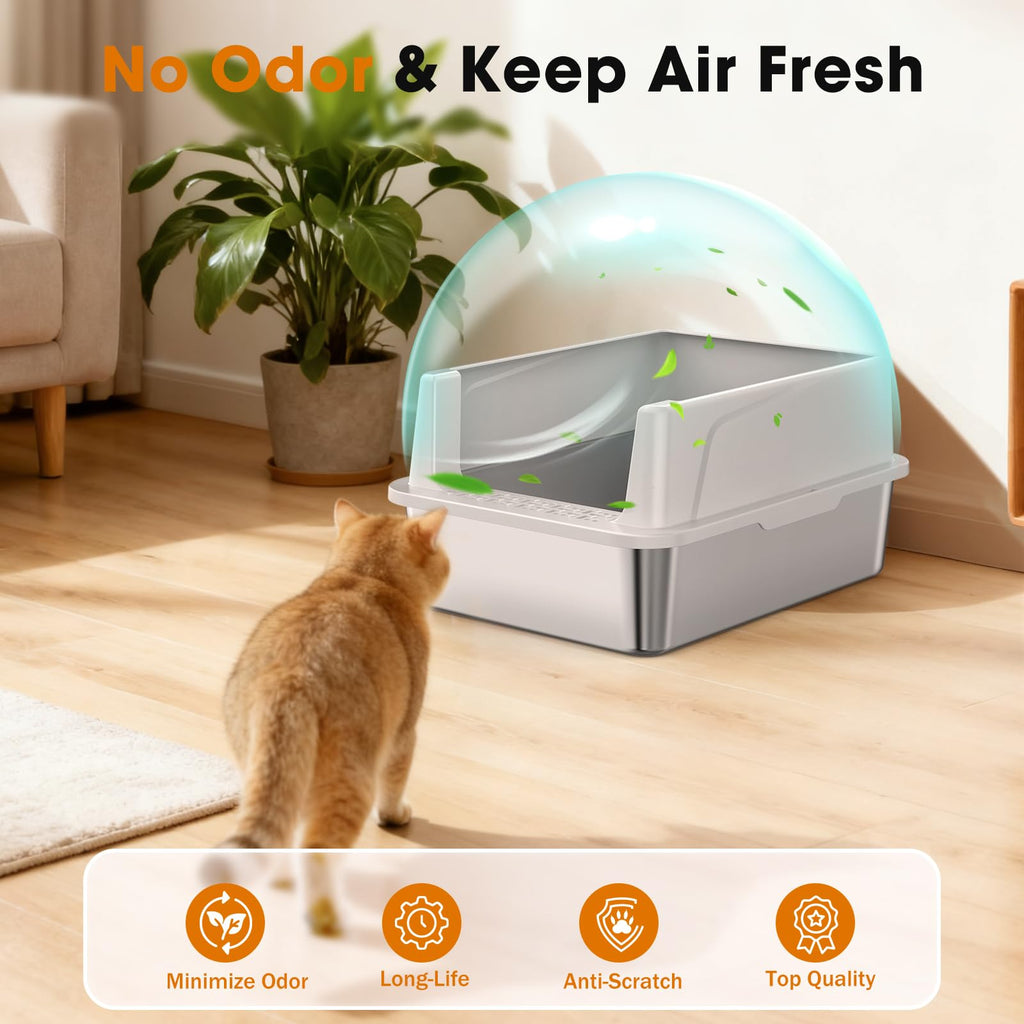 Stainless Steel Litter Box with Lid T948