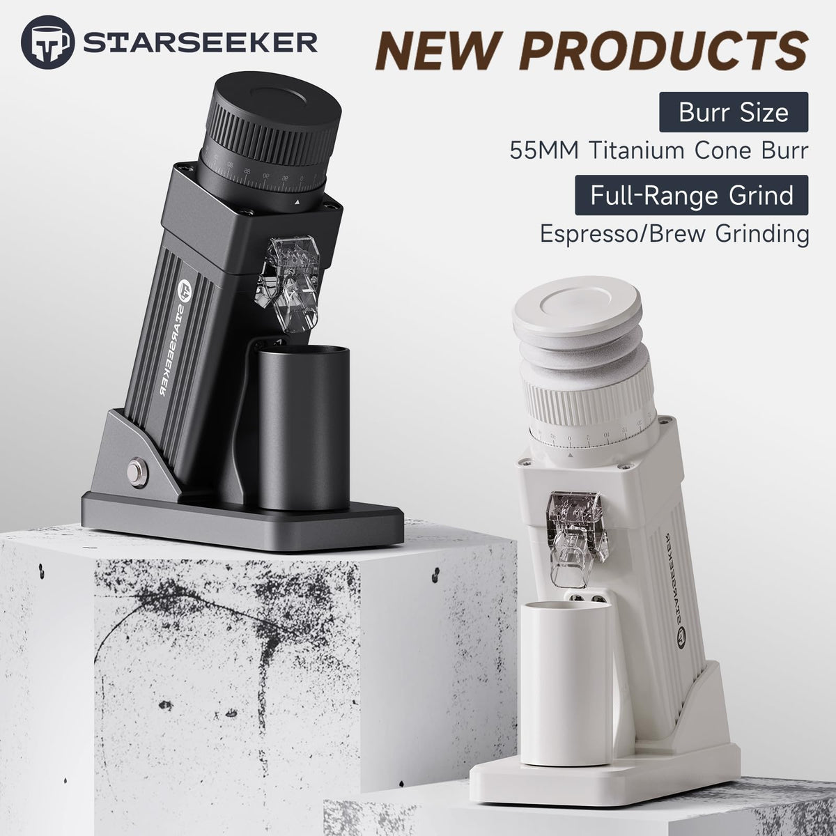 Electric Coffee Grinder with 55mm Titanium Conical Burr S894916