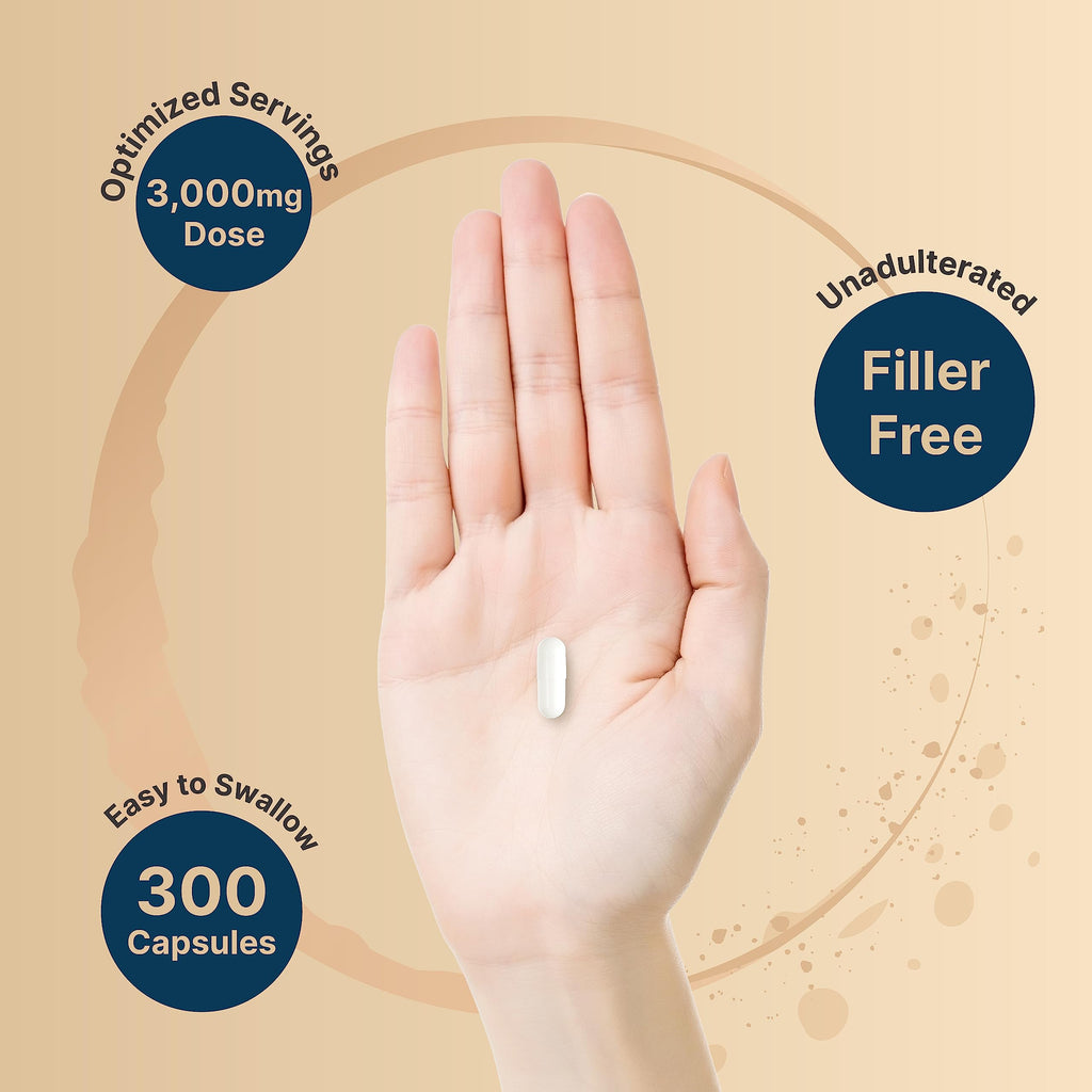 Creatine Monohydrate Capsules 3,000mg 300 Count Y37611