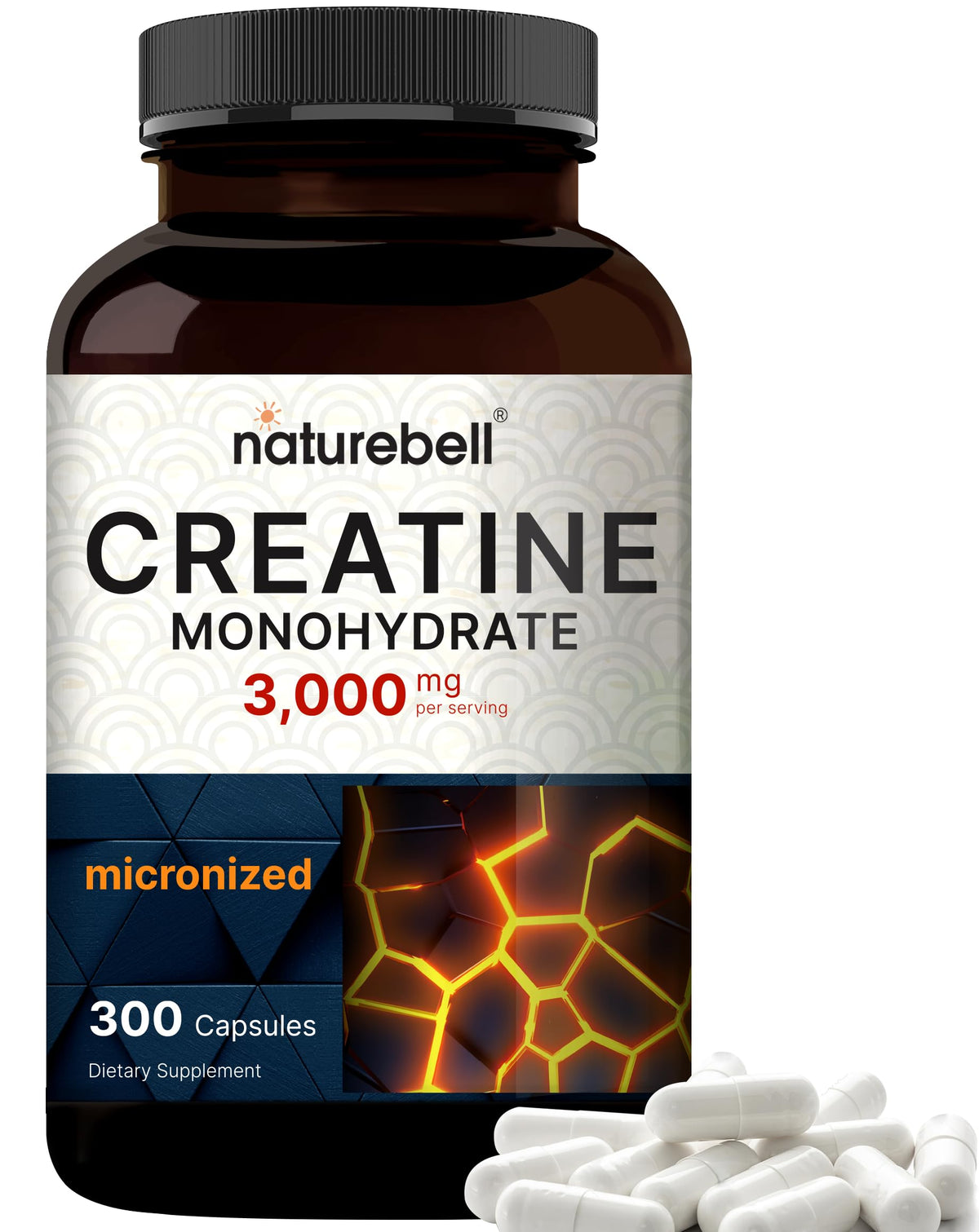 Creatine Monohydrate Capsules 3,000mg 300 Count Y37611