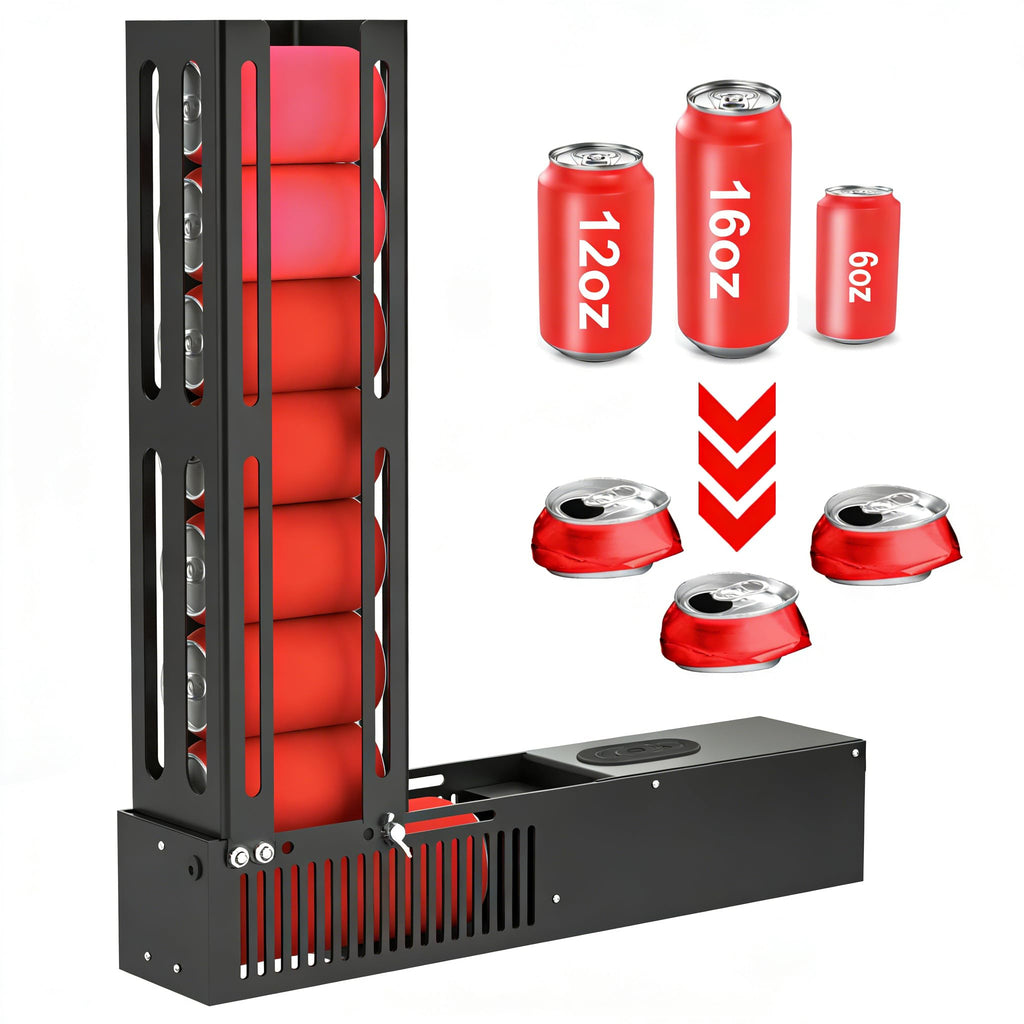Automatic Electric Can Crusher with Auto Eject, Holds 8 Cans, Black D90264