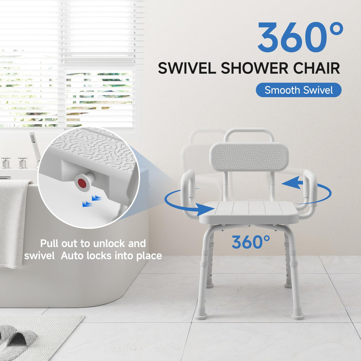 Swivel Shower Chair with Back and Arm G699719