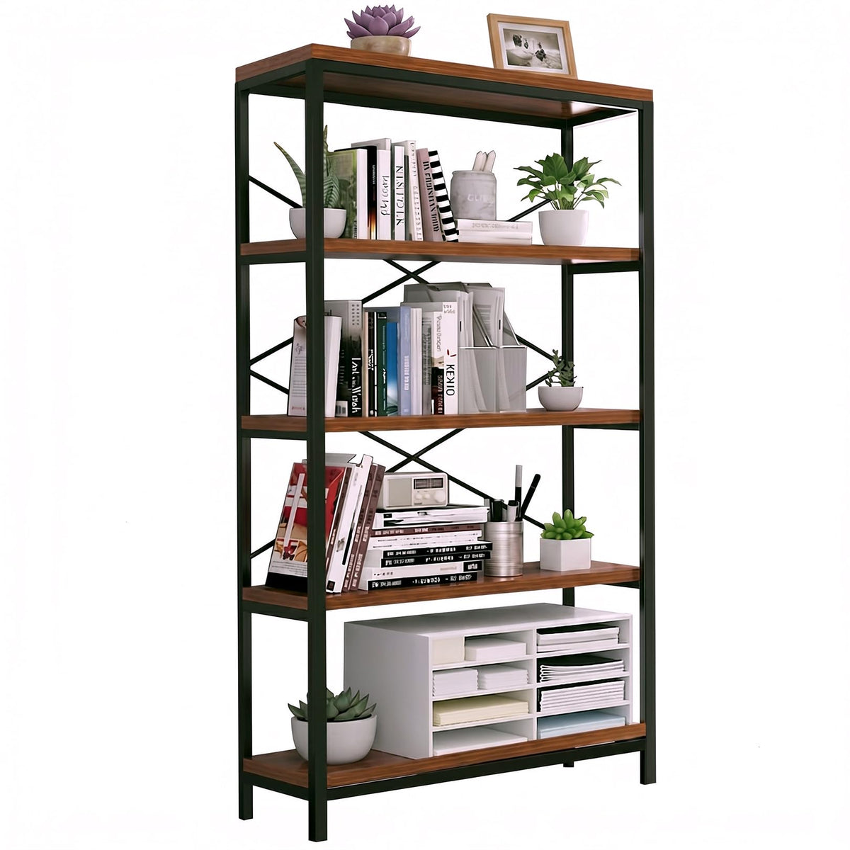 5 Tier Heavy Duty Freestanding Bookcase I756669