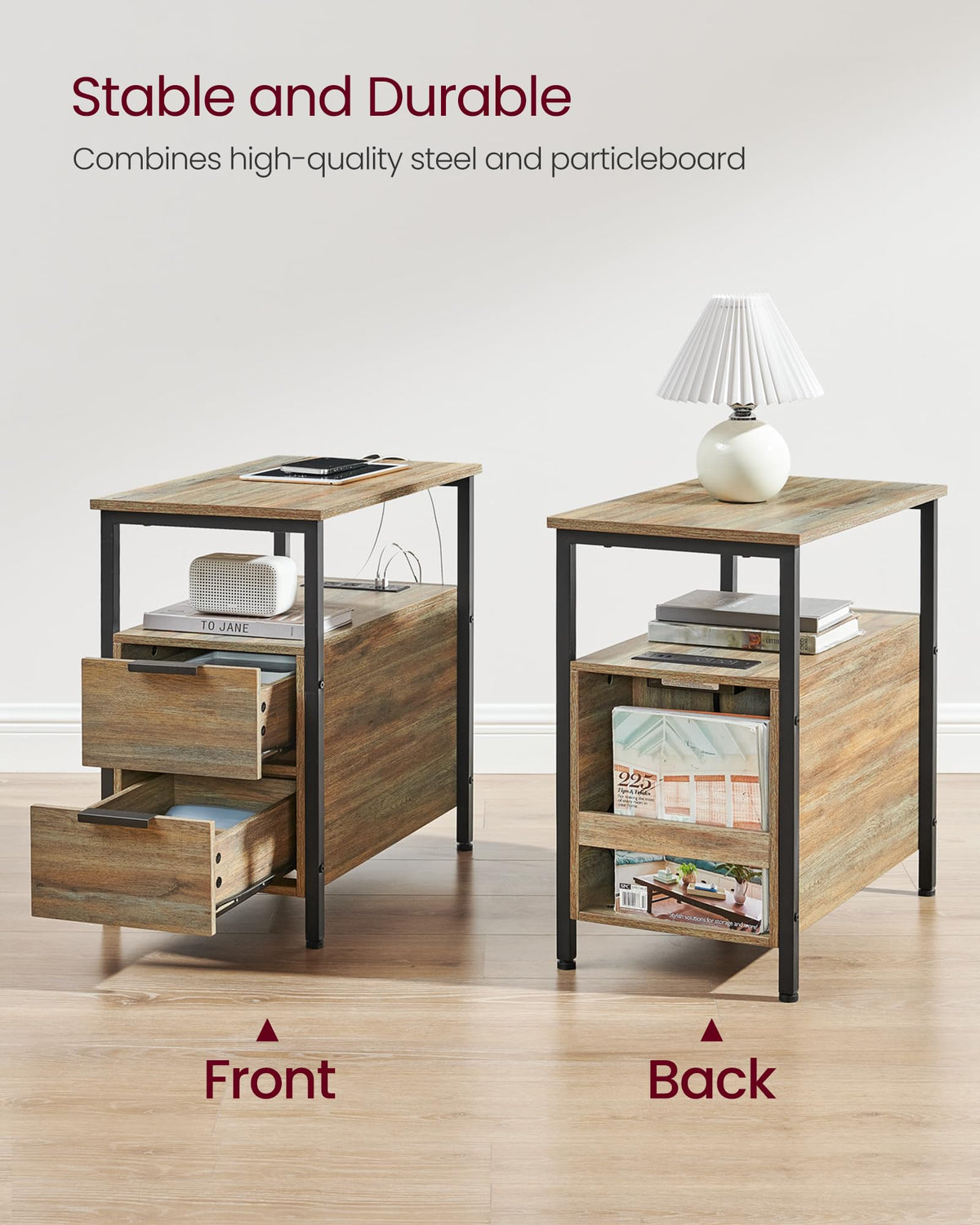 Side End Table with Charging Station C912819