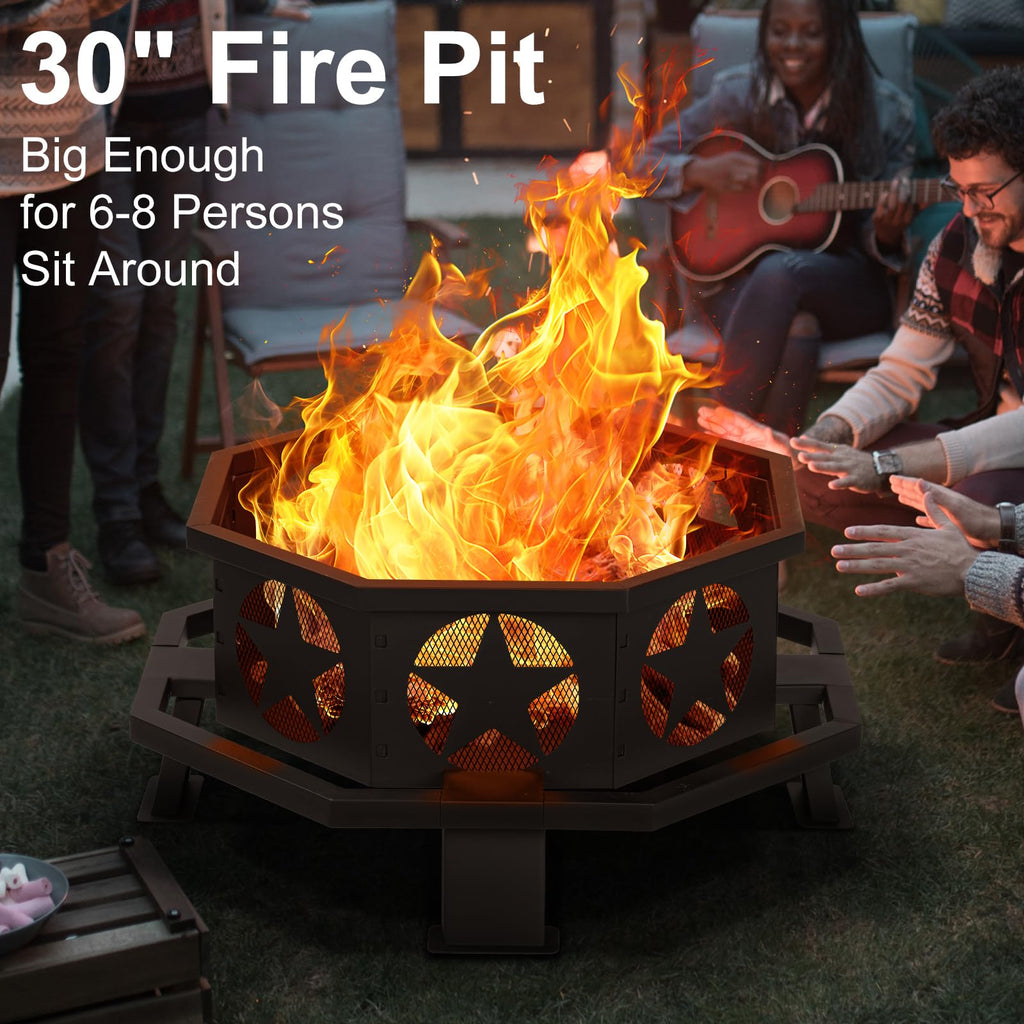 32 inch Fire Pit with Fire Poker U225073