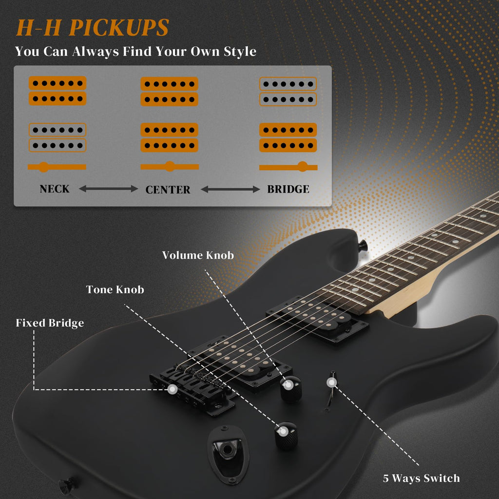 39 Inch H-H Pickup Electric Guitar D665022