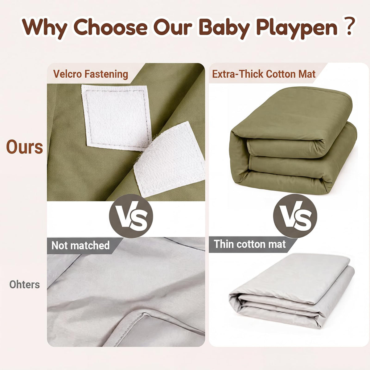 Foldable Baby Playpen with Mat, Breathable Mesh Green 71"×59" C405575