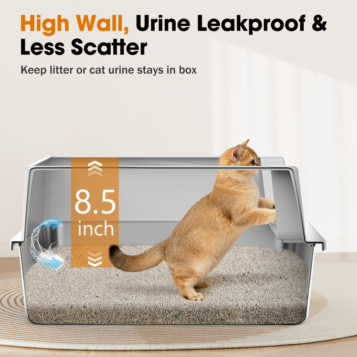 Stainless Steel Litter Box with Lid T948