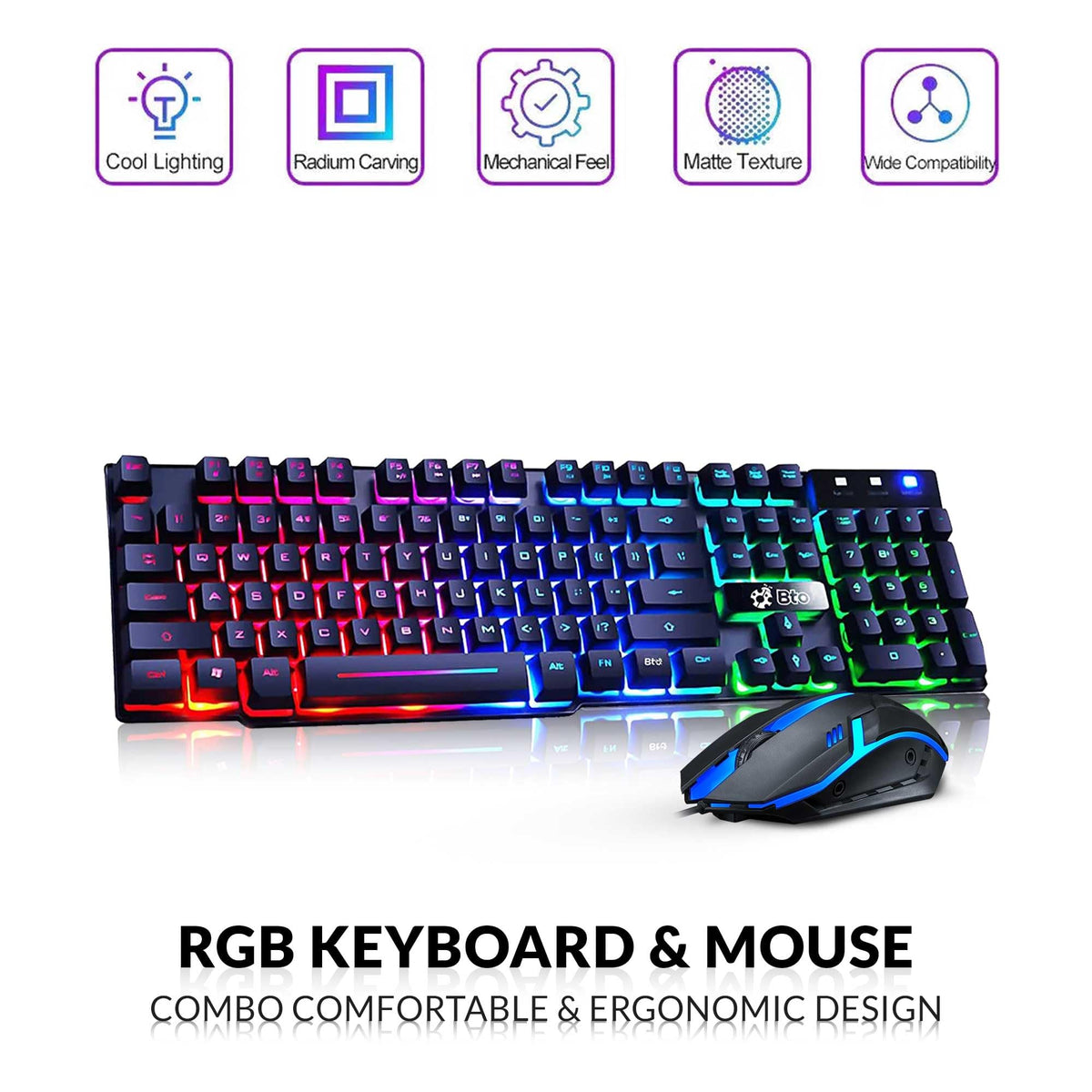 RGB Gaming Desktop PC Intel i5 16GB Ram 512GB SSD GeForce GT 1030 Windows 11 Pro N56108