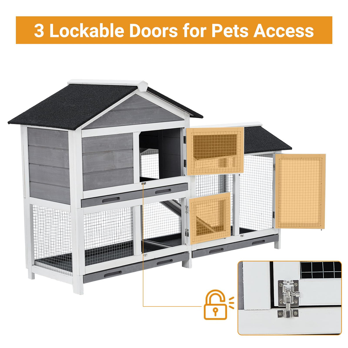 63'' 2-Tier Indoor Bunny Hutch I52806
