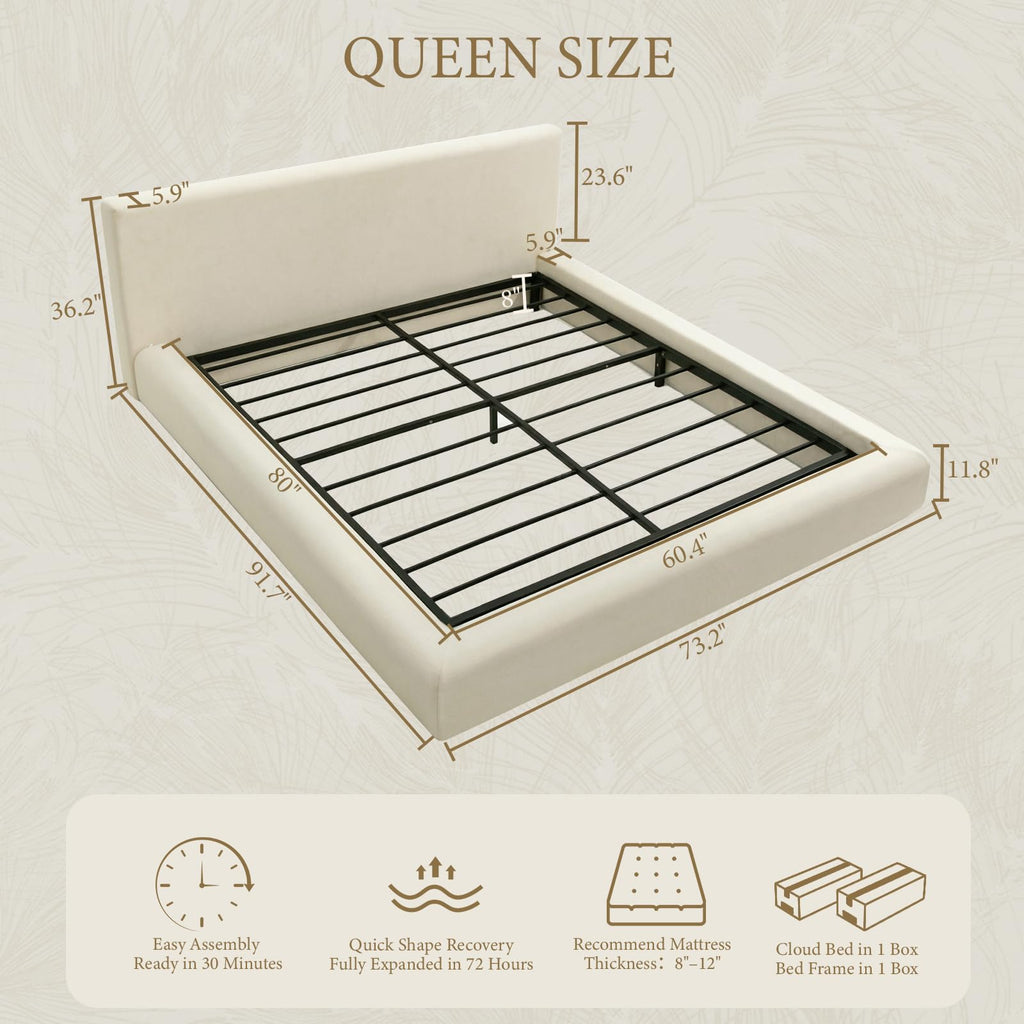 Queen Size Upholstered Bed Frame T8460