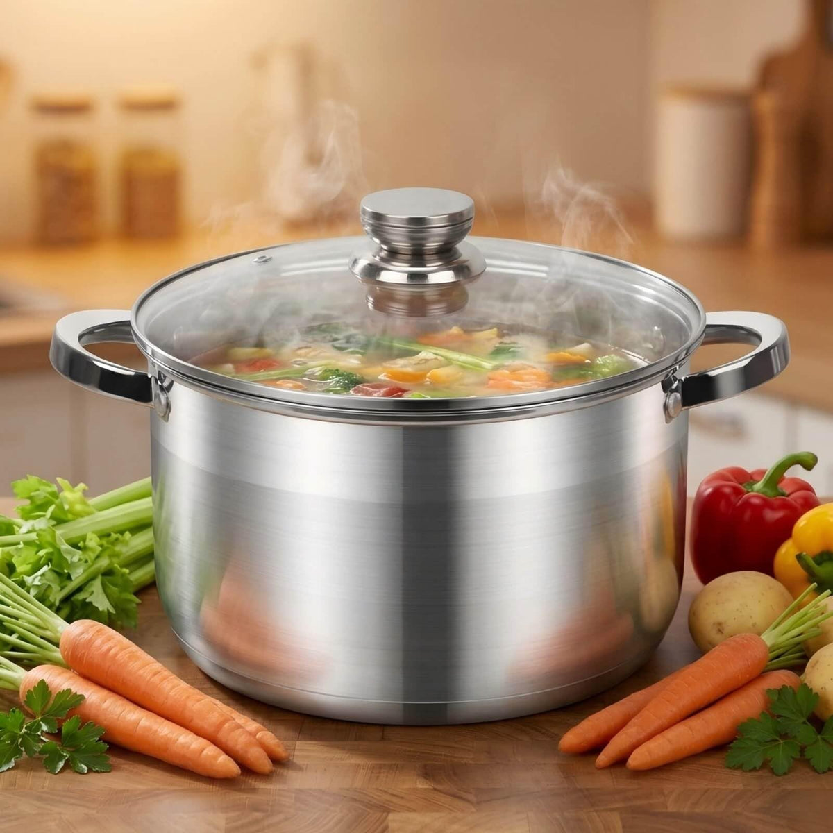 10 Quart Stainless Steel Stock Pot with Lid J189