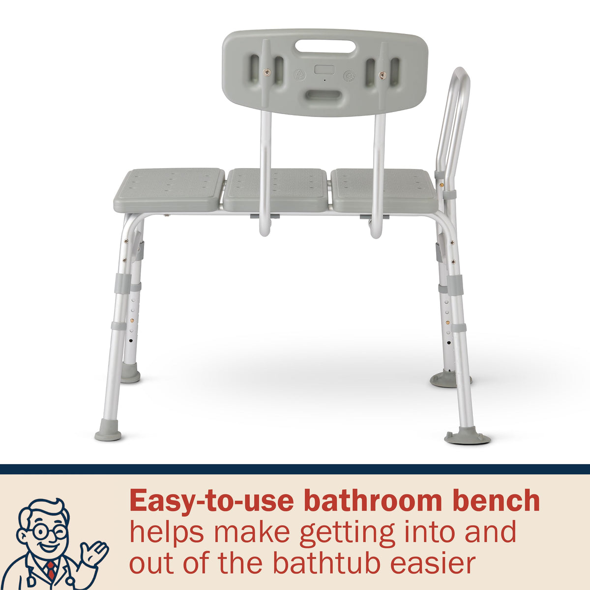 Tub Transfer Bench 400 lb Capacity Bath & Shower Seat L41638