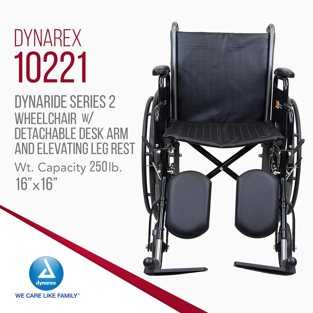 Silver 16 x 16 Wheelchair with Detachable Desk Arms and Elevating Leg Rests N70844