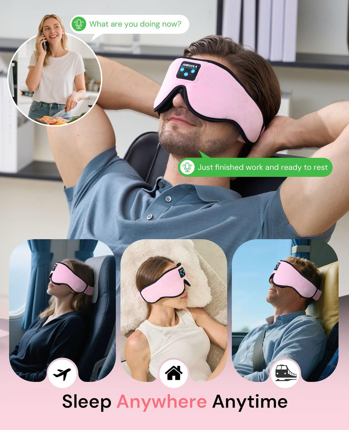 Bluetooth Sleep Mask with Wireless Headphones G9571
