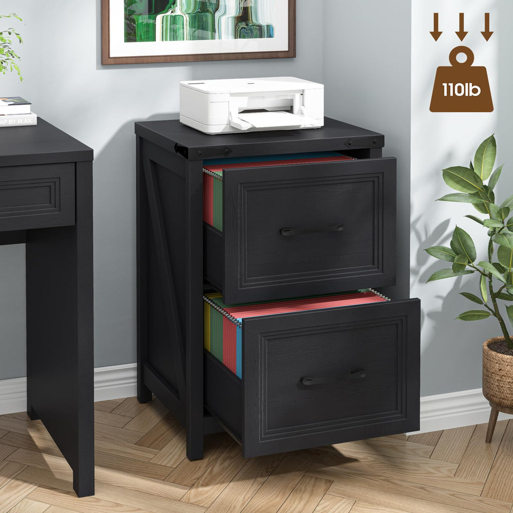 2 Drawer Wood File Cabinet O493