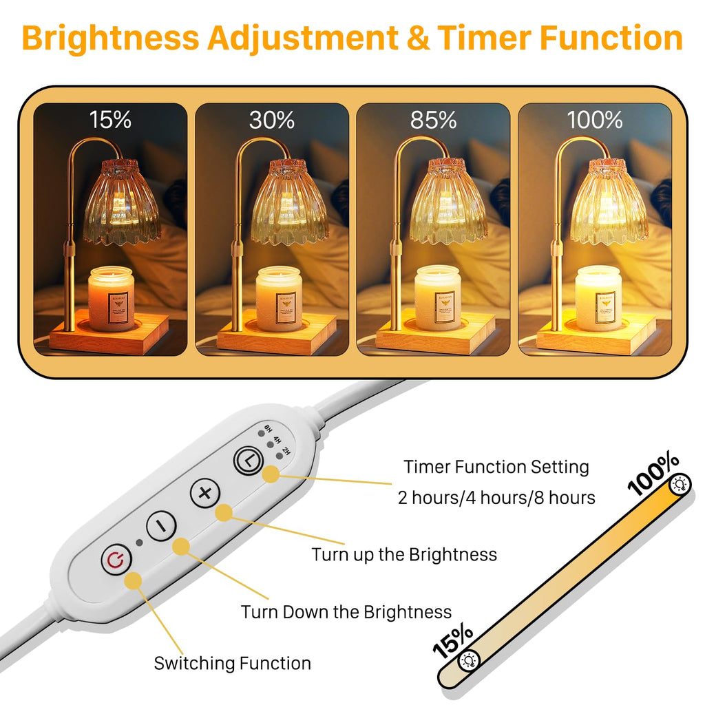 Dual Bulbs Dimmable Adjustable Height Candle Warmer A503
